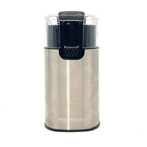 Basics Electric Coffee Grinder Stainless Steel Transparent Lid Stowaway Cord
